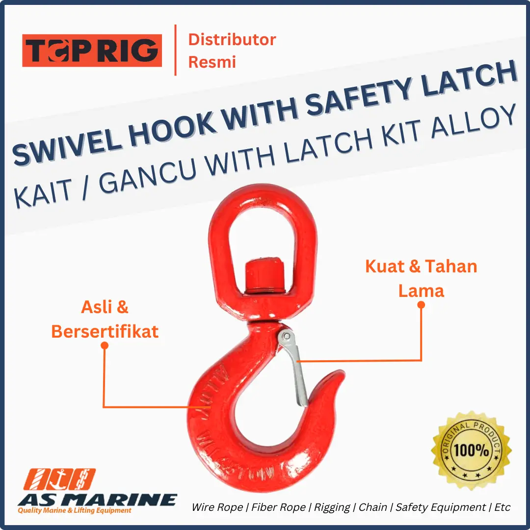 swivel hook with safety latch toprig